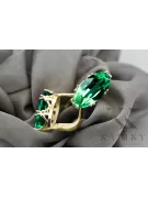 Kolczyki z żółtego 8k złota 333 z Szmaragdem vec021x-em ZSRR Styl Vintage Art Deco